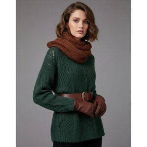 Madewell Angora Blend Llng Sleeve Crew Neck Pullover Sweater Green Women Size M